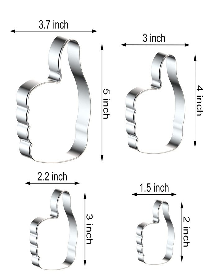 QAAQS Thumbs Up Cookie Cutter Set for Baking, 5/4/3/2 Inch, 4 Piece, Stainless Steel - Image 2